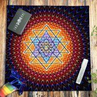 Corinada Indian Sri Yantra Spiritual Tarot Tablecloth Velvet Altar Cloth Witchcraft Hexagram Crystal Pendulum Astrology Oracle Card Pads