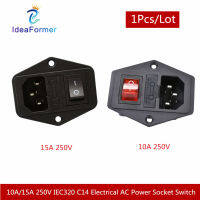 1ชิ้น10A15A 250โวลต์ IEC320 C14ปากน้ำไฟฟ้า AC ซ็อกเก็ต3 In 1ไฟ AC สวิทช์ซ็อกเก็ตที่มีไม่มีฟิวส์สำหรับ3D ชิ้นส่วนเครื่องพิมพ์