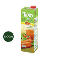 TIPCO น้ำผักรวมผสมน้ำผลไม้รวม Mixed Vegetable &amp; Mixed Fruit 100% ขนาด 1000 มล.