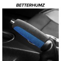 BETTERHUMZ For Ford Mustang 2023-2015 Car Handbrake Grip Frame Cover Alcantara Wrap Anti-Slip Hand Brake Handle Case Accessories