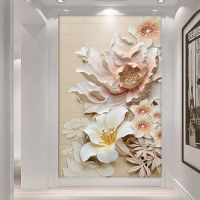 Custom Photo Wall Paper Modern 3D Stereo Relief Flower Living Room Entrance Aisle Backdrop Home Decoration Wall Mural Wallpaper