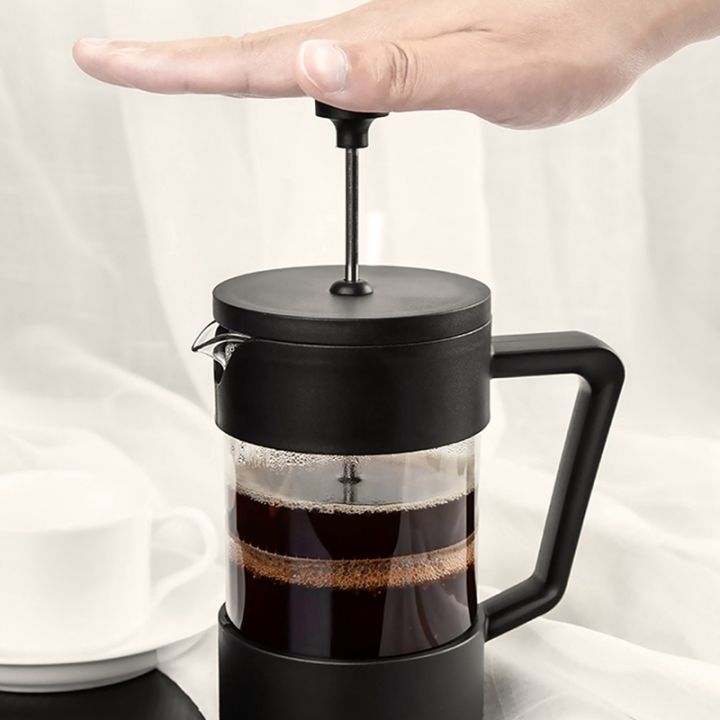 french-press-coffee-amp-tea-maker-thickened-borosilicate-glass-coffee-press-rust-free-and-dishwasher-safe-black