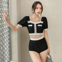 Tankini Plus Size Clothing Women Bathing Suit Push Up Bikini Ladies Swimwear Two Piece Set Split High Waist Long Sleeve Hot