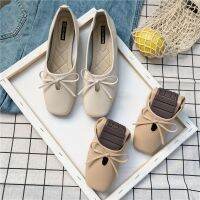 [COD] Doudou shoes female students version all-match grandma flat bottom spring and autumn summer single square head bowknot women