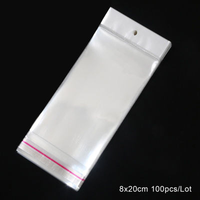 Shiqinbaihuo กระเป๋าใส่ของขนาดเล็กพลาสติกใสแบบปิดผนึกได้100ชิ้นสำหรับจัดเก็บเครื่องประดับสร้อยข้อมือแหวน