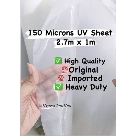 100 Original ‼️ UV Plastic Sheet Heavy Duty 150 microns for Greenhouse size 2.7m/3m x 1m