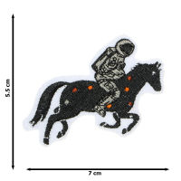 JPatch - นักบินอวกาศขี่ม้า ดวงจันทร์ องค์การนาซ่า (NASA) อวกาศ สำรวจดวงดาว โลก ตัวรีดติดเสื้อ อาร์มรีด อาร์มปัก มีกาวในตัว การ์ตูนสุดน่ารัก งาน DIY Embroidered Iron/Sew on Patches