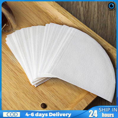 50ชิ้นกรวยกรองกระดาษแบบใช้แล้วทิ้งเยื่อไม้หยดที่สมบูรณ์แบบรสชาติเต็มไม่มีกากกาแฟบดสำหรับ2-4คน