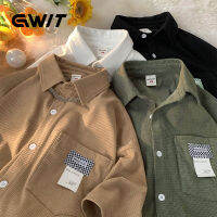 GWIT  เสื้อผู้ชาย เล็ก ๆ  น้อย ๆ  poloเสื้อคลุมกันแดดหน้าร้อน เสื้อวูฟเกอร์ เสื้อคลุมกันแดดหน้าร้อน รสของท่าเรือสายเกลือ GIT097