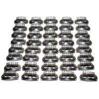 40pcs U-shaped clamp For Hair Extensions Wig Clips DIY Comb Black Frame