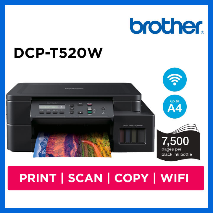 Brother DCP-T520W 3-In-1 Wireless Colour Inkjet A4 Printer | Lazada