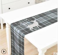 【LZ】┅❀✆  Nordic simple deer printed table runner cotton linen tablecloth decorative table cover buffet decoration