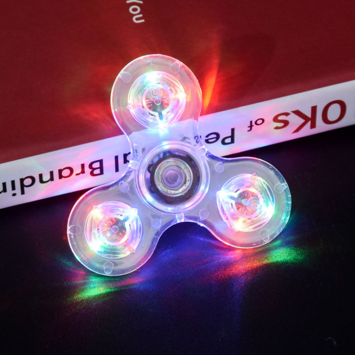 ไฟแอลอีดีเรืองแสง-สปินเนอร์-spinner-มือตัวหมุนท้อปสปิน-glow-ใน-dark-light-edc-fidget-spinner