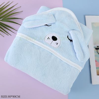 Blue Cartoon Animal Hooded Bathrobes for New Born Bath Towel Infantil Baby Boy Towel Shower Newborn Gifts Kids Bedding Blanket