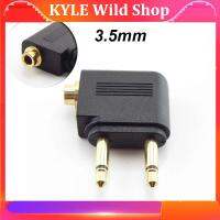 KYLE Wild Shop Audio Adapter 3.5mm Airplane Airline  Headphone Mono Converter Travel Jack Plug Splitter Gold Nickel Plated