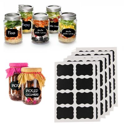 8Pcs/set 5x3.5cm Erasable Blackboard Sticker Craft Kitchen Jars Organizer Labels Chalkboard Chalk Board Sticker Black Board