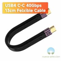 13cm FPC Flat USB Type C Flexible Short Mini Cable for Power Bank USB4 40gbps USB3 10Gbps Charge Data Short Cable for MacBook Wires  Leads Adapters