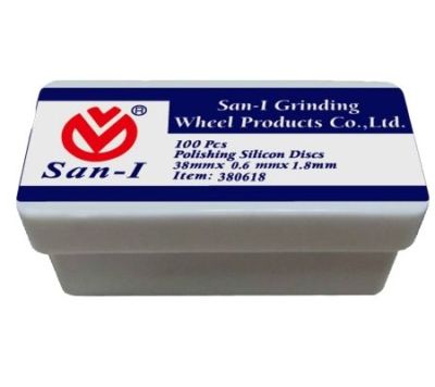 San-I Dental Grinding Wheel Polishing Silicon Resin Discs San-Polishing Silicon Discs for Dental and Jewelry Polishing 38mm x 0.6mm 100 pcs/ 1 Box