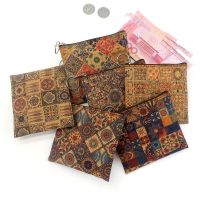 【CW】☈  Fashion Real Wood Grain Printing Coin Purse Bark Clutch New Small