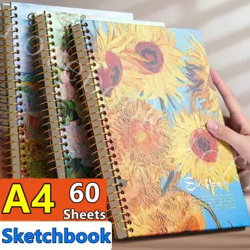 Large A4 Size Sketch Pad Spiral Bound Hardcover Blank Paper 60