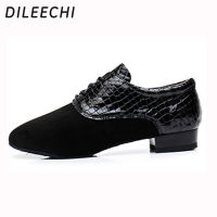 DILEECHI ผู้ชายหนังกำมะหยี่ Modern Ballroom Dance รองเท้าฝึกครูรองเท้า Soft Outsole ใหม่ Arrival