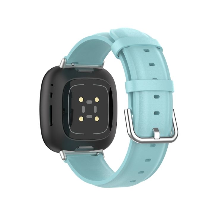 สำหรับ-fitbit-versa-3-sense-สายนาฬิกาหนังแท้-สีดำ-ขายเอง