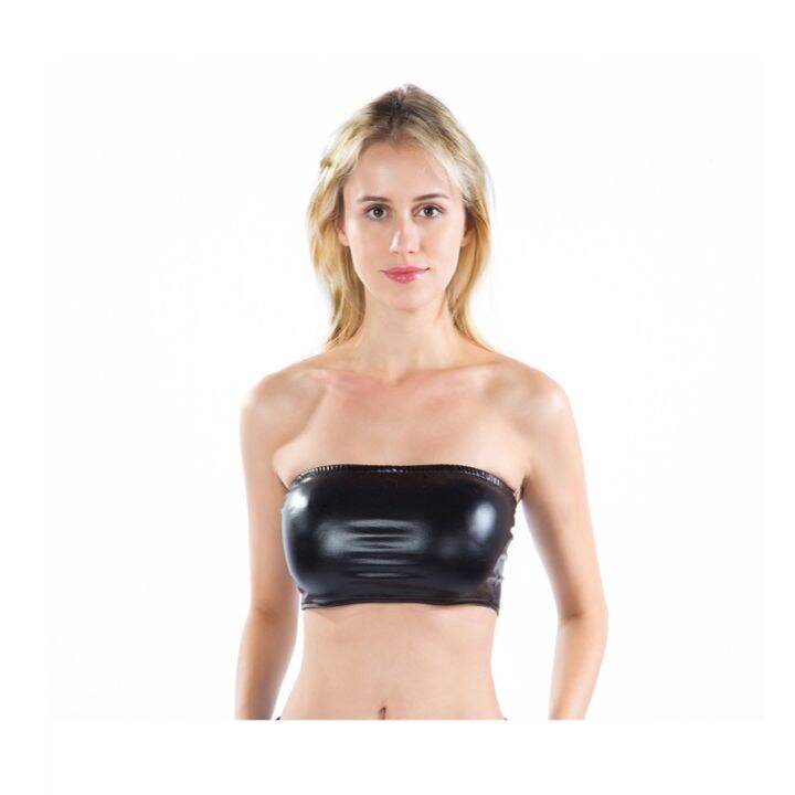 party-bar-strapless-camis-ruched-elastic-boob-bandeau-tube-breast-wrap-silver-gold-crop