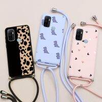 【CC】 A53 Silicone Soft Back Cover A53S A32 OPPOA53 A 53 2020 6.5 Fashion Lanyard Rope Fundas Coque