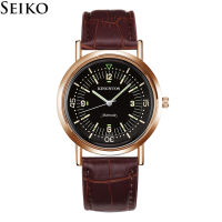 นาฬิกาข้อมือ Seiko นาฬิกากันน้ำสุดสร้างสรรค์นาฬิกาข้อมือสีทองกุหลาบเทรนด์แฟชั่นผู้ชาย