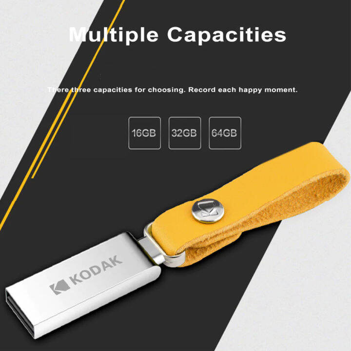 hot-kodak-usb-แฟลชไดรฟ์-mini-ไดรฟ์ปากกา128gb-64gb-32gb-16gb-pendrive-กันน้ำ-usb-memory-stick-หนัง-landyard-โลหะ-u-disk