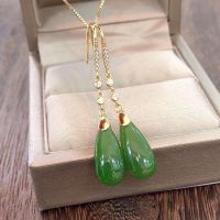 Natural Hotan jade earrings inlaid with 925 silver temperament Jasper earrings for girlfriends birthday gift H608