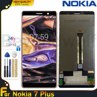 Beyondwolf จอ LCD แบบดั้งเดิมสำหรับ Nokia 7 Plus ชิ้นส่วนจอสัมผัสแอลซีดีของเครื่องแปลงดิจิทัลอะไหล่สำหรับโนเกีย Nokia 7 Plus หน้าจอแสดงผลพร้อมเครื่องมือฟรี