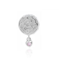 Jewelry Buffet Heart Lock Rhodium Rosy Bead