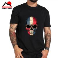 Top High Quality Summer Style Men T Shirt Dominican Flag Dominican Republic Skull Distressed Funny T-Shirt Novelty Tshirt