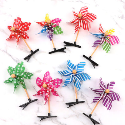 3D Mini Windmill Colorful Birthday Duck Bill Barrettes Sweet Birthday Hair Clip Sweet Hairpin Gift Barrettes Party
