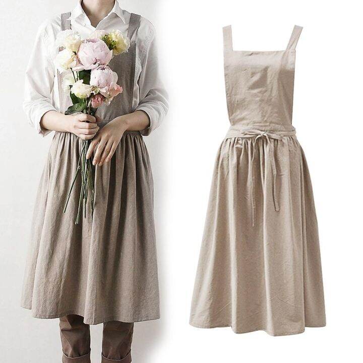 nordic-simple-florist-apron-cotton-linen-gardening-coffee-shops-kitchen-aprons-for-cooking-baking-restaurant-apron-pinafore