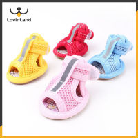 Lovinland Pet สัตว์เลี้ยง4ชิ้น/ล็อตขายร้อน Casual Anti-Slip รองเท้าสุนัขขนาดเล็กน่ารักสัตว์เลี้ยงรองเท้ารองเท้าฤดูใบไม้ผลิฤดูร้อน Breathable ตาข่ายรองเท้าแตะลูกอมสี