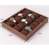 Wooden Watch Box Case Display Tray w Cushion Jewelry Organizer 61218 Slots