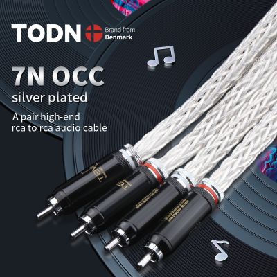【YF】 TODN Hi-End 8AG Silver Plated OCC 16 Strands Audio Cable With WBT RCA Plug HIFI 2RCA TO