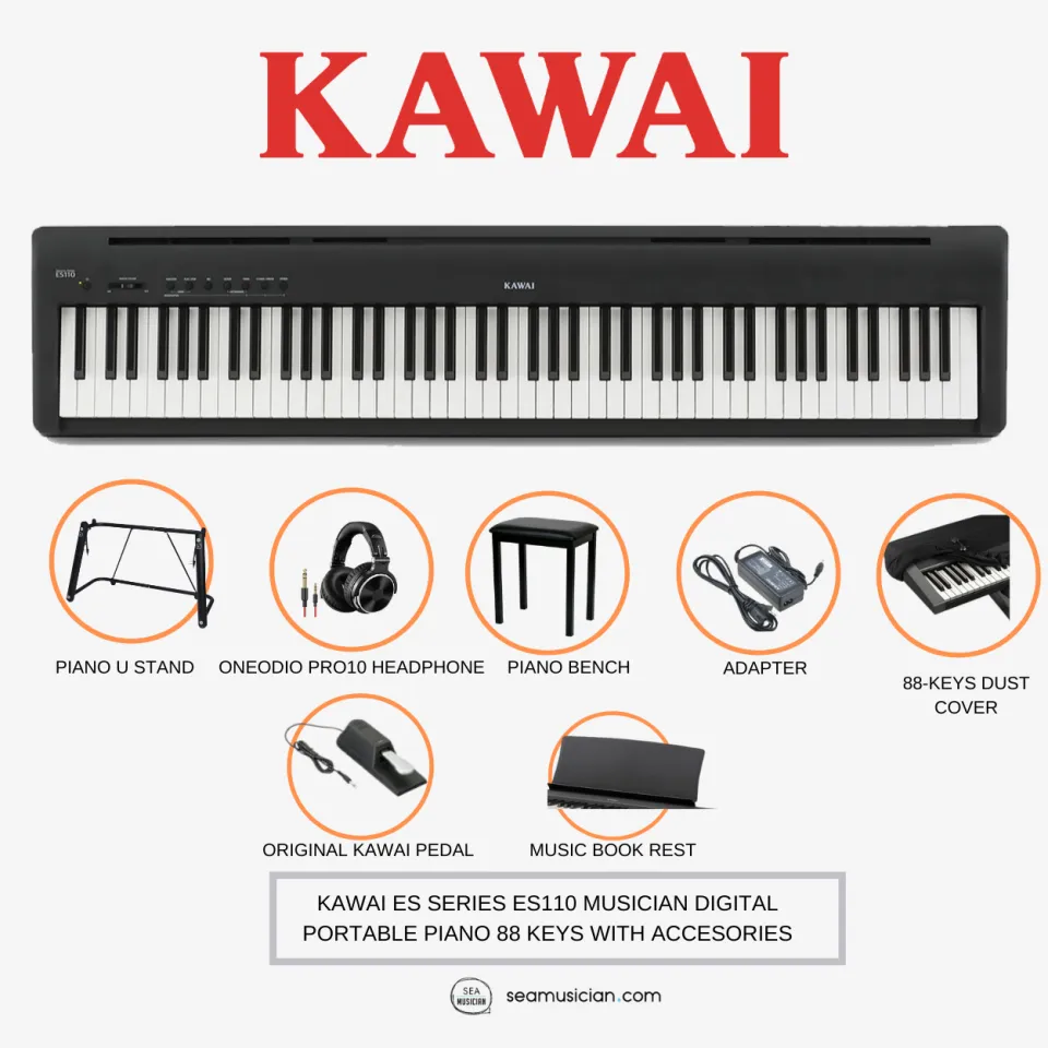 KAWAI ES SERIES ES110 MUSICIAN DIGITAL PORTABLE PIANO 88 KEYS WITH