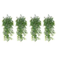 4 Pack Hanging Artificial Plants Bamboo Faux Hanging Bamboo Leaves Weeping Drooping Plant for Indoor Outdoor Wall Home