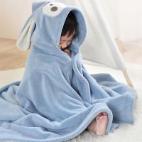 【DT】hot！ Children Bathrobe Hooded Coral Fleece Soft Cloak Shower Embroidered Woven Cartoon Beach Kids