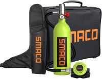 smacosport Scuba Diving Tank 1L Mini Scuba Tank Support 15-20 Minutes Underwater Breathing(No More Than 30m) Scuba Diving Equipment Diving Oxygen Tanks for Water Rescue/Diving Sightseeing/Backup Air Source Package B-green