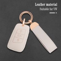 hgjmgkkk Leather Car Remote Key Case Cover Fob for Volkswagen VW Magotan Passat B8 For Skoda Kodiaq Superb A7 Protector Shell Accessories