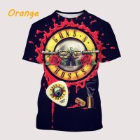 Summer of New Fashion Casual Guns N Roses 3D Printing Mens Round Neck Short Sleeve Tops T-shirt