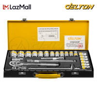 DELTON King Tools ชุดเครื่องมือ ประแจ ชุดบล็อก 24 ชิ้น ขนาด 1/2 นิ้ว (4 หุน) ชุดประแจ KING TOOLS SERIES ผลิตจากเหล็ก CR-V Chrome Vanadium อย่างดี รุ่น DKT-24PCS