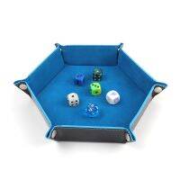 【LZ】 Dobrável PU Leather Dice Tray Box Bandeja quadrada de moeda hexagonal Jogo de dados Relógios Jóias Chaves Caixa de armazenamento de doces