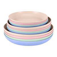 12 Pack Wheat Straw Plates Set,Dinner Dishes, Dinner Plate, for Salad,Pasta, Steak,Fruit(6.8inch,7.8inch, 8.8inch)