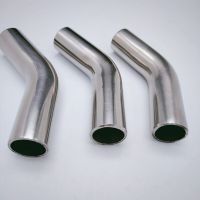 Exhaust16เชื่อมชน/25/38/51/63/76ท่อ Mm เชื่อมชนขนาดเส้นผ่านศูนย์กลางภายนอก45องศาข้อศอก304สุขภัณฑ์สแตนเลสปลายบากท่อรถยนต์