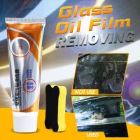 Car Glass Oil Film Removing Paste with Sponge Brush Windshield Window Glass Polishing Cleaner Cleaning Cream Set Cleaning Tools